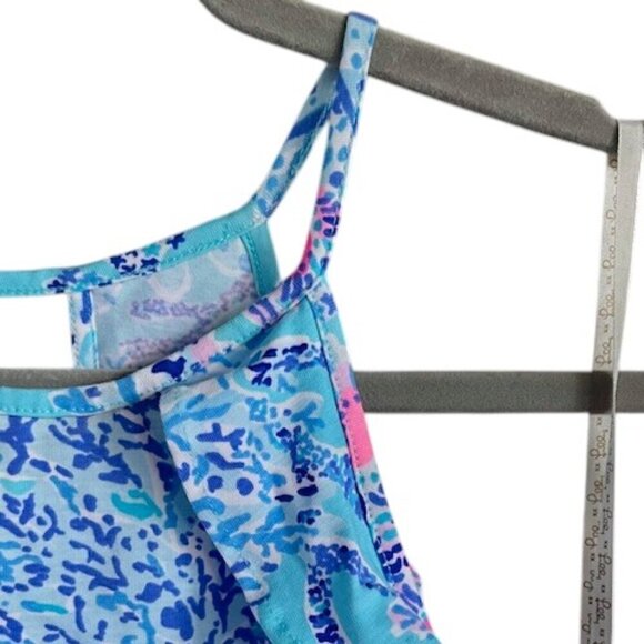 Lilly Pulitzer Blue and Pink Billie Tank Top Blouse in Now You Sea Me Medium NWT - Picture 4 of 12